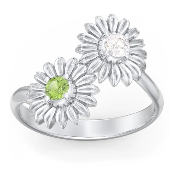 JEWLR Jewelry - Sunflower Toi Et Moi Diamond Peridot 14k White Gold Ring 5